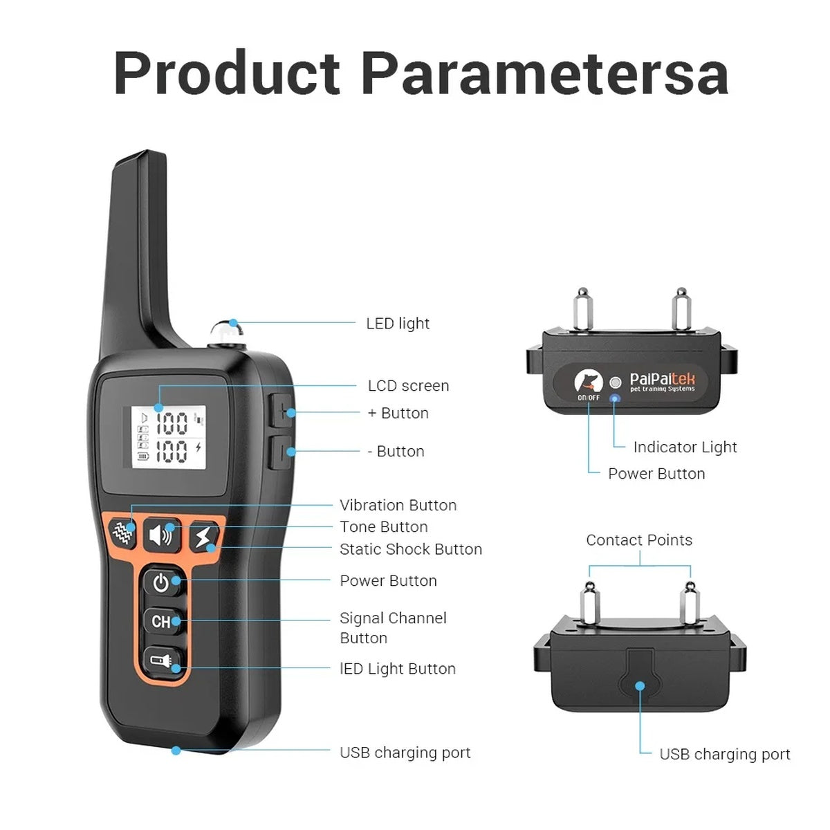 1000m Waterproof Dog Training Collar - Rechargeable, Remote Control & Adjustable for Small, Medium, and Large Dogs 9950235132225-1