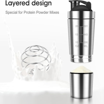 Stainless Steel Protein Shaker Bottle for Mixing Smooth Healthy Drinks 8830069768405-1