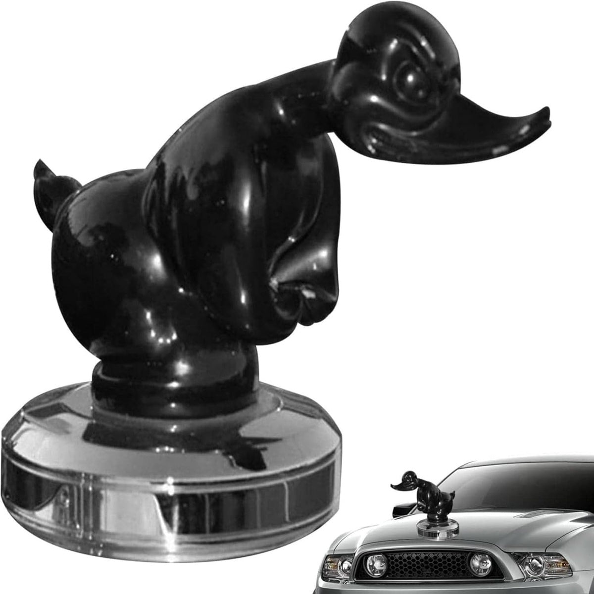 Metal Duck Hood Ornament Universal Mount For Car Motorcycle 8545363460398-1