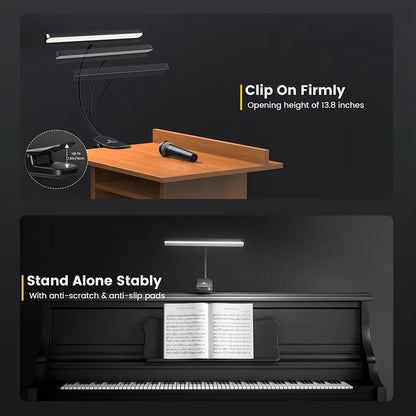 Led Music Stand Light – Super Bright Eye-Caring Clip-On Piano Light, Usb-C Rechargeable, Dimmable For Music Sheets And Reading 14891219878212-1