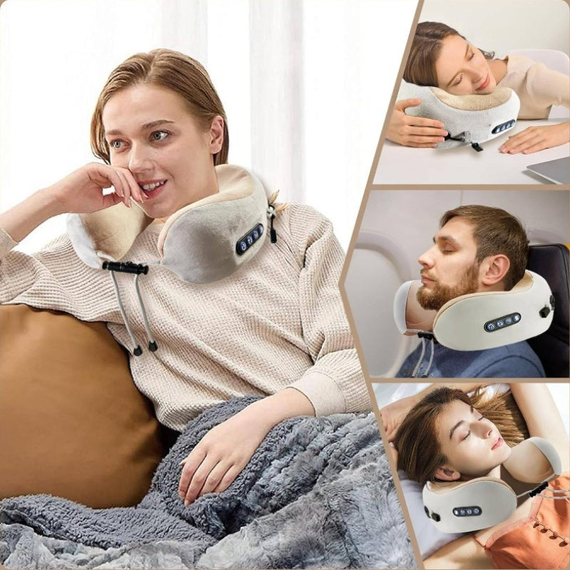 Massaging Neck Pillow - Pillow Portable Heated Massage Ideal for Travel, Relaxation and Office, U Shaped Pillow For Shoulder, Cervical Pain Relief 7983093252294-2