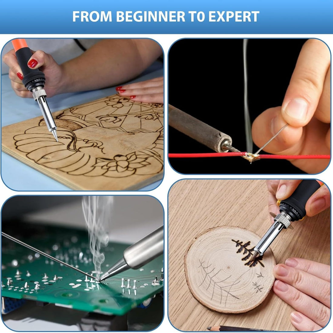 Wood Burning Kit for Creative Wood Art (Blue-220V) 7580745040115-1