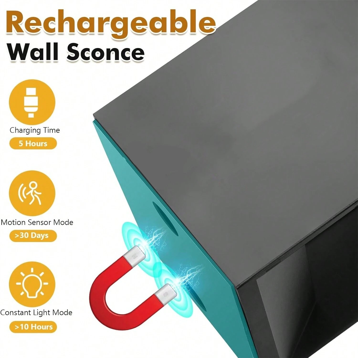 Wireless Rechargeable Wall Lamp - Adjustable Up & Down Light, USB Powered for Home Decor & Cozy Ambiance 9950225989953-1