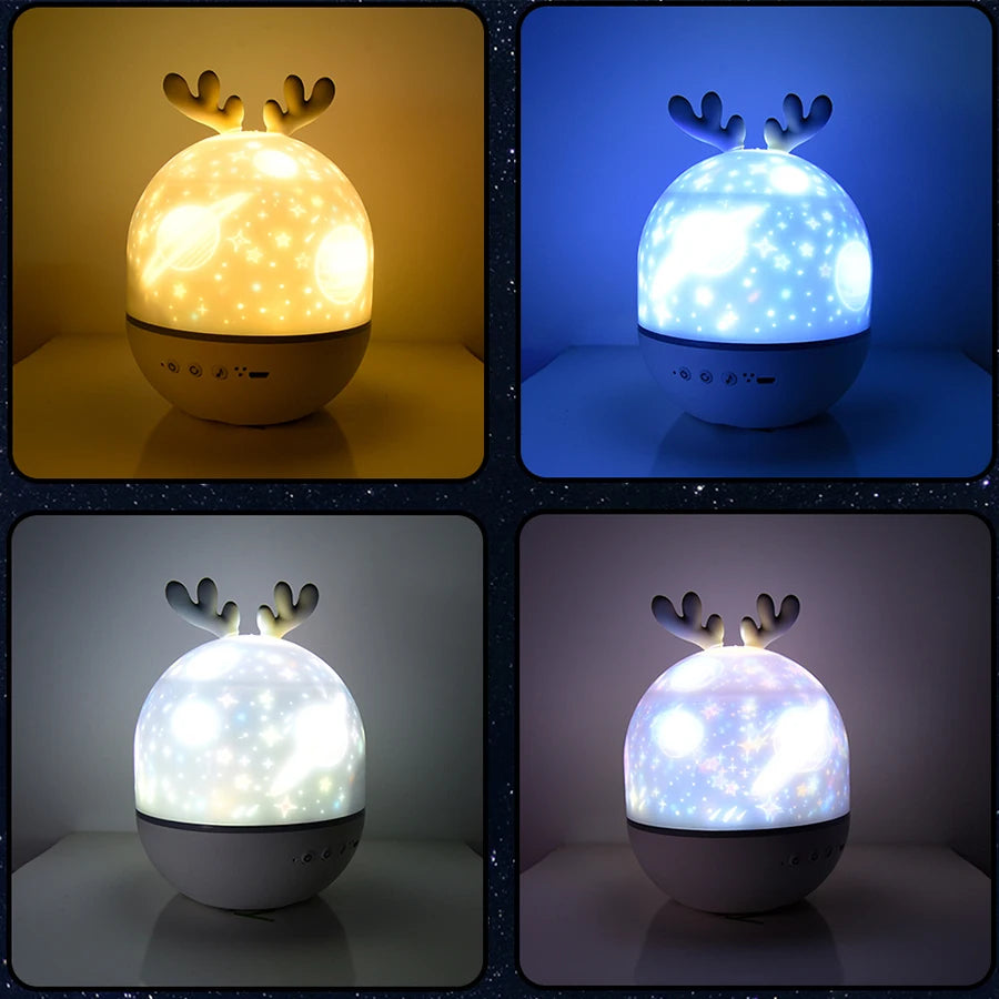 Deer Music Projector Lamp Night Light With BT Speaker Starry Sky Star Relax before bed - Star Projector 8734506680658-1