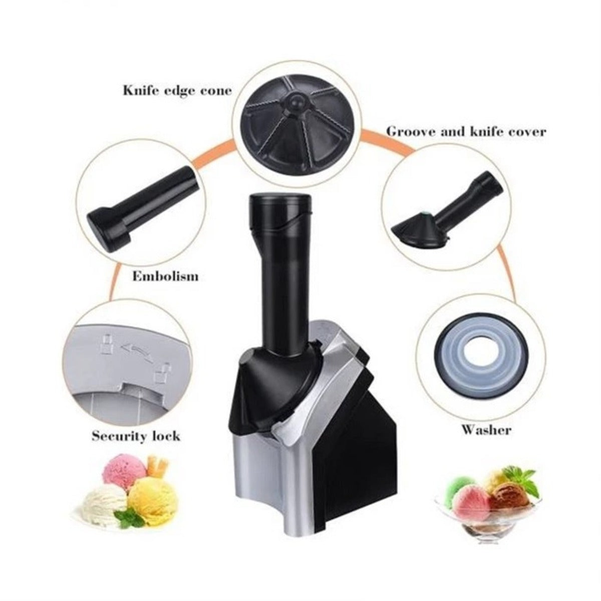 Frozen Treat Machine for Homemade Ice Cream, Sorbet, and Smooth Desserts