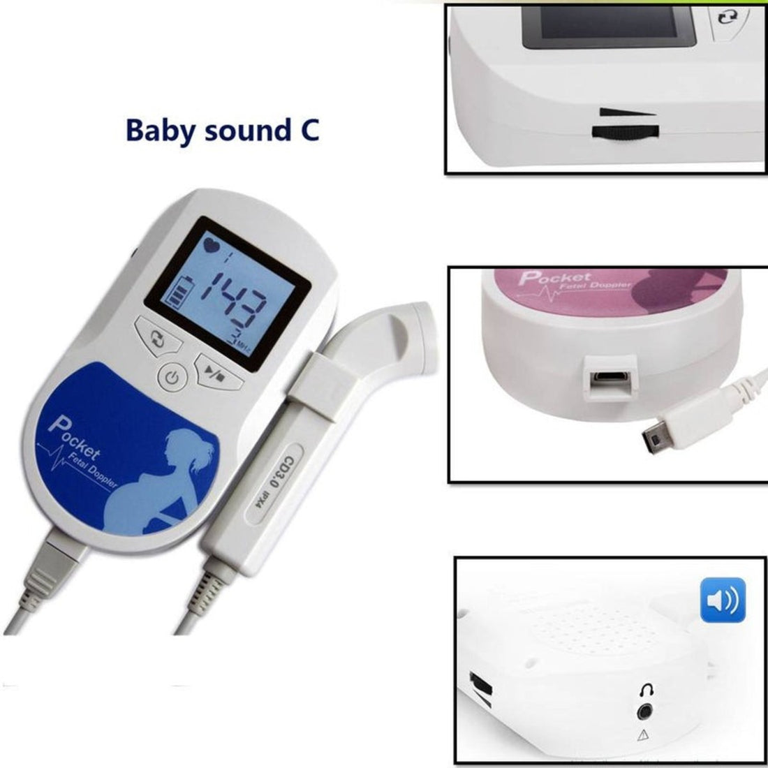 Fetal Heartbeat Doppler - Heart Beat Monitor Backlight LCD 7771327037638-1
