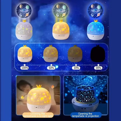 Children's Night Light and Projector - Crown Star Light Projection Rotating Star 5808802801801-V2