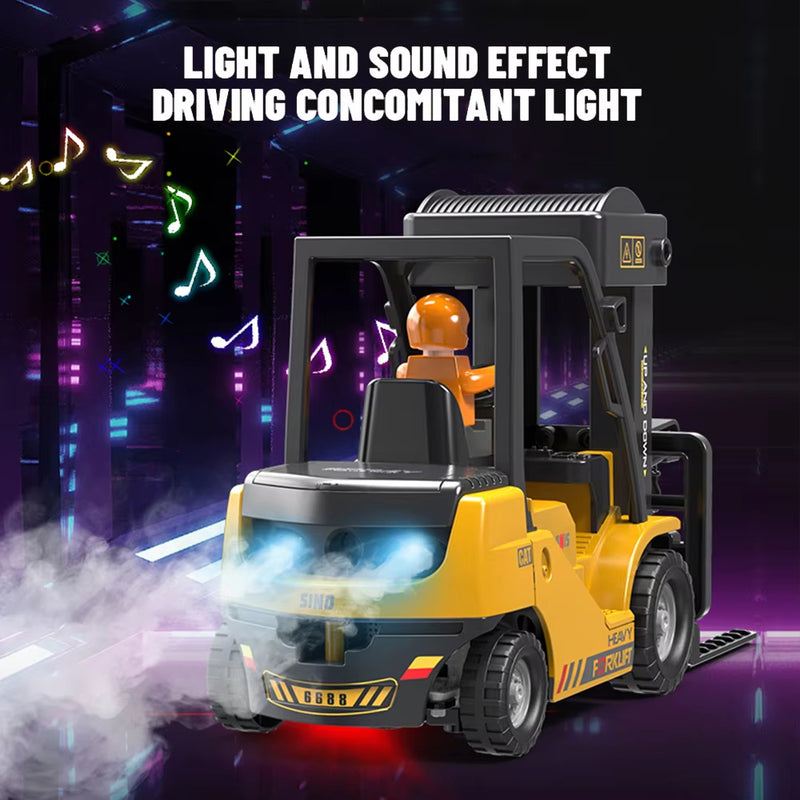 Realistic Remote Control Forklift Toy With Mist & Music 15611584676189-1
