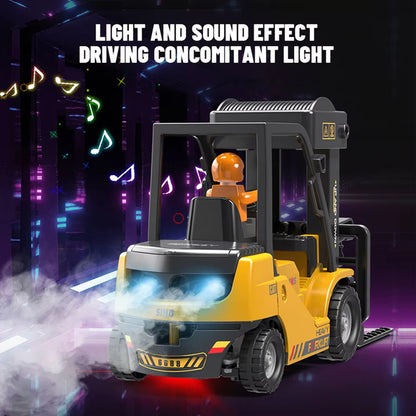 Realistic Remote Control Forklift Toy With Mist & Music 15611584676189-1
