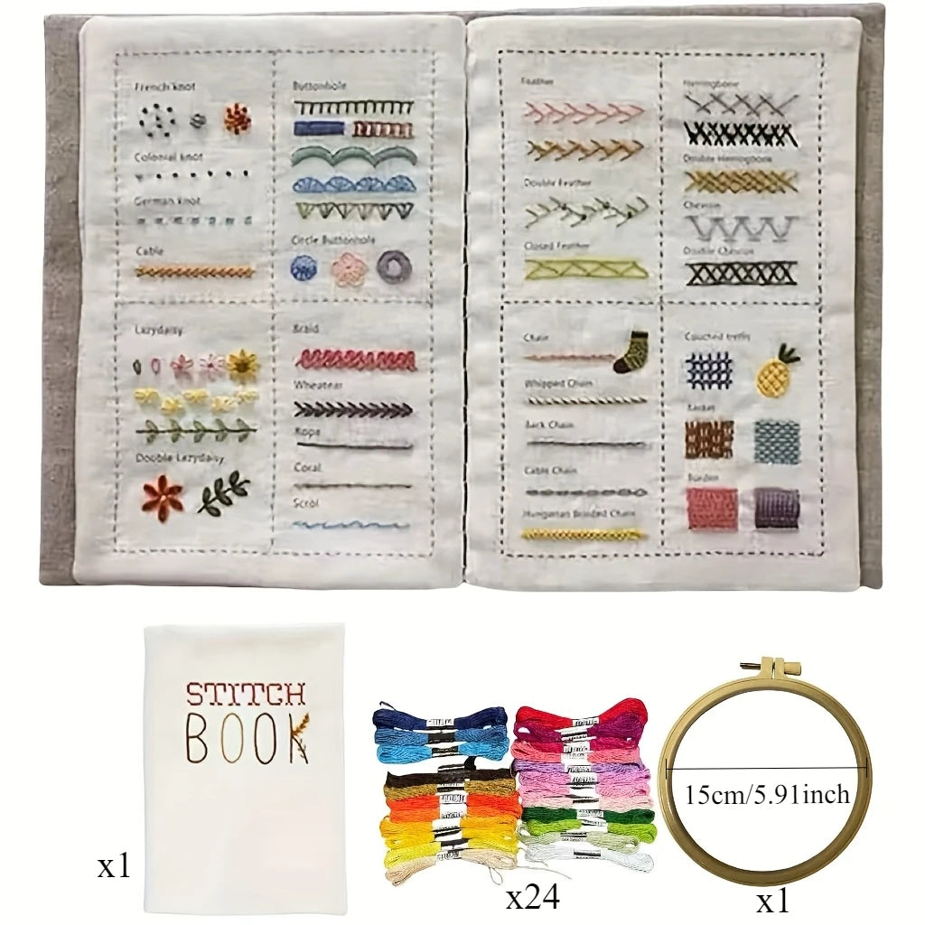 Embroidery Kit Journal to Creatively Craft, Stitch, and Share Your Story Set 15138893594950-1