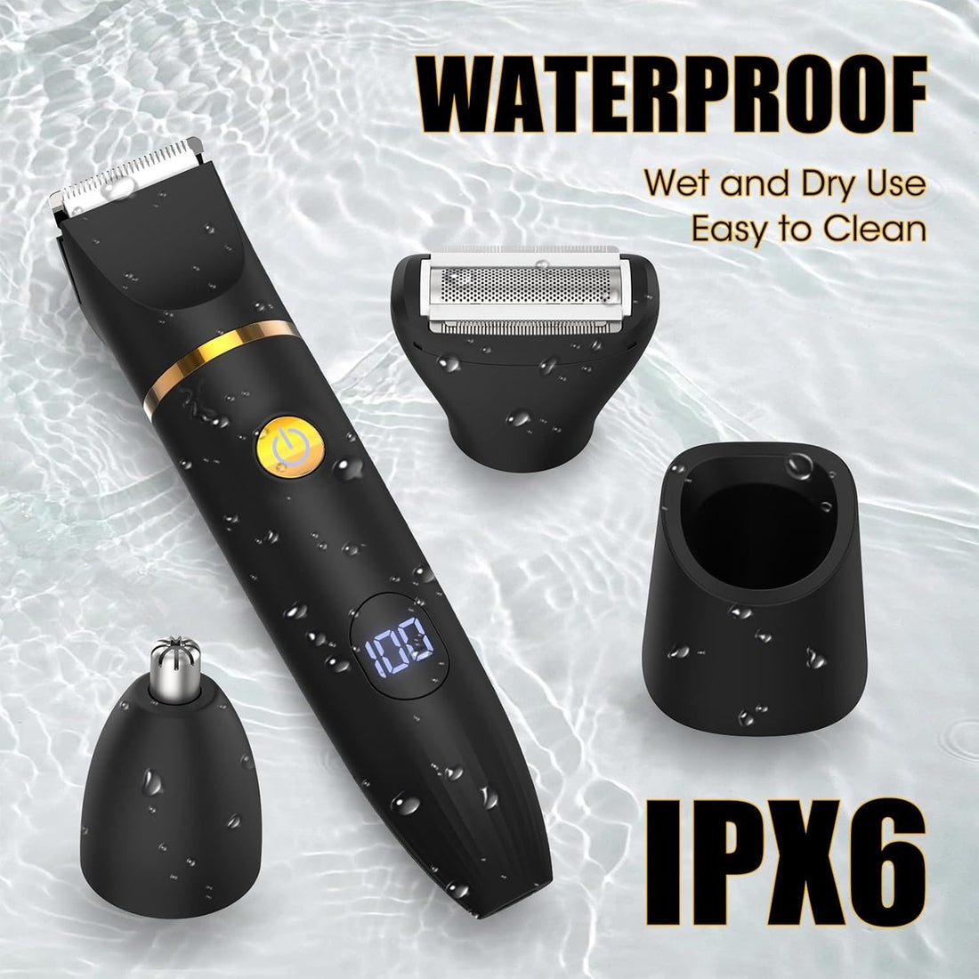 3 in 1 Waterproof Body Groin Trimmer for Men 10667563811150-1