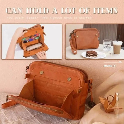 Three-Layer Leather Crossbody Shoulder & Clutch Bag 8490856546606-1