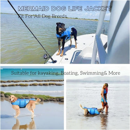 Size XS Beige And Blue Sailboat Pattern Pet Life Jacket for Dogs - Summer Swimming Safety Vest with Shark Fin for Small to Large Breeds V888-ELOSUNG23303