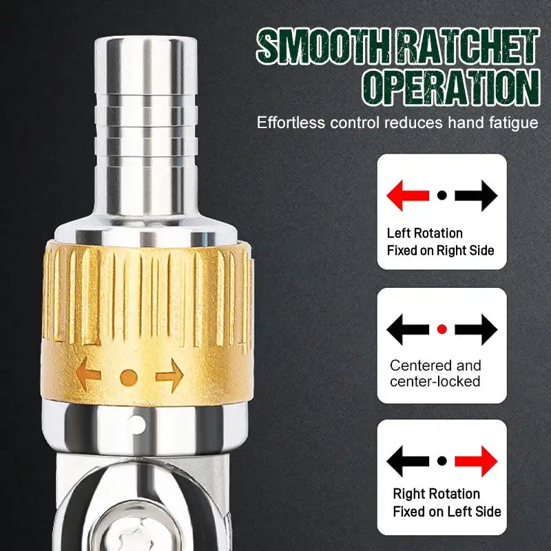 Adjustable 14-In-1 Ratchet Screwdriver, 180° Rotating Head, Built-In Bit Storage 10122126786861-1
