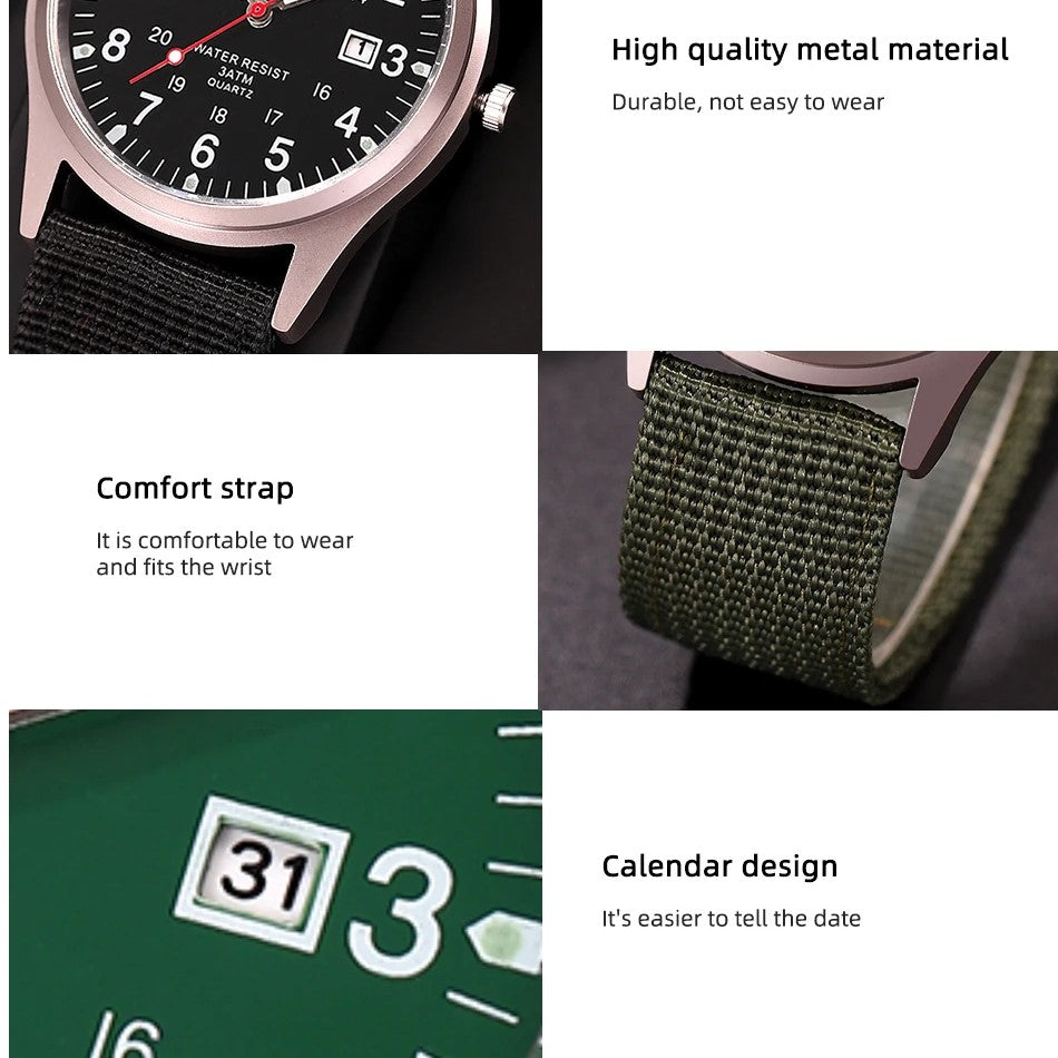 Luminous Military Wristwatch with Tactical Features - Waterproof, Shock Resistant 9902979318081-1