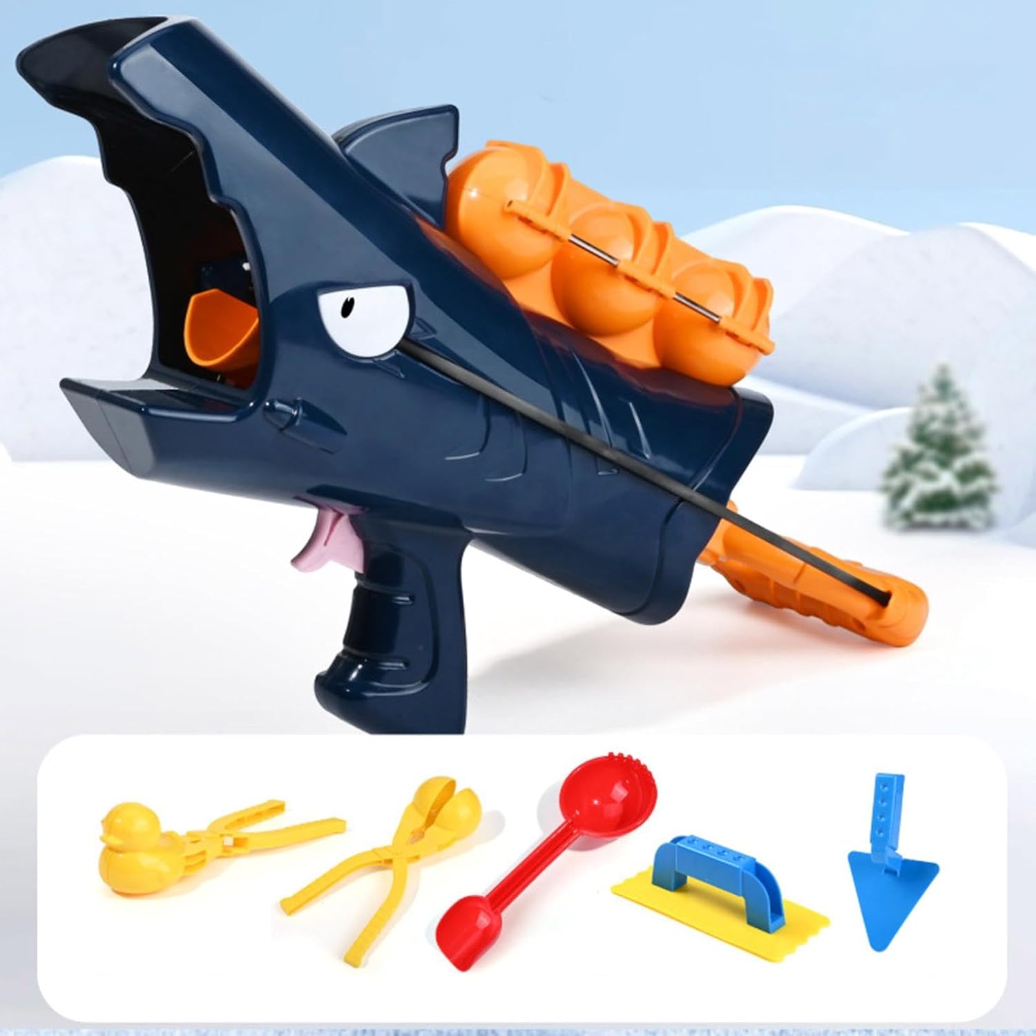 Shark Snowball Launcher Toy For Kids, Winter Fun