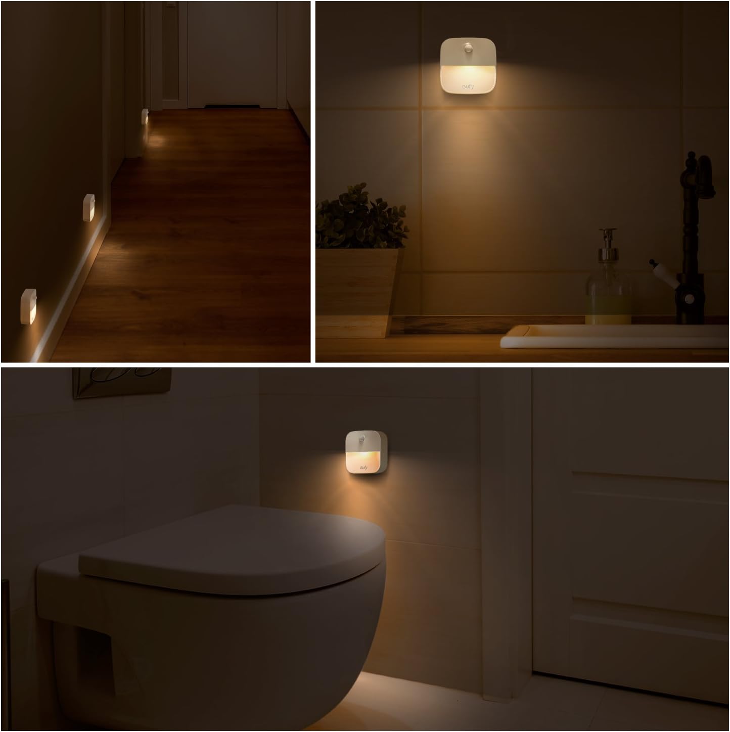 Eufy By Anker, Stick-On Night Light, Warm White Led, Motion Sensor, Bedroom, Bathroom, Kitchen, Hallway, Stairs, Energy Efficient, Compact,