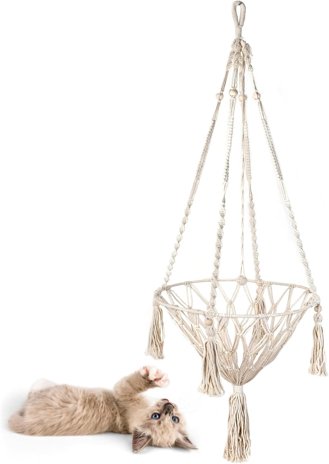 Cat Hammock, Durable Hanging Cat Bed And Cat Swing For Indoor Cats, Macrame Cat Hammock Bed, Ideal Cat Beds For Indoor Cats, Perfect For Relaxing And Lounging