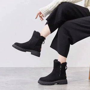 Premium Warm Fur Lining Orthopedic Non Slip Round Toe Snow Boots Women Warm Ankle Winter Shoes