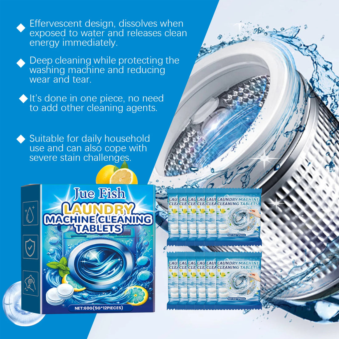 2 Boxes Deep Clean Washing Machine Tablets