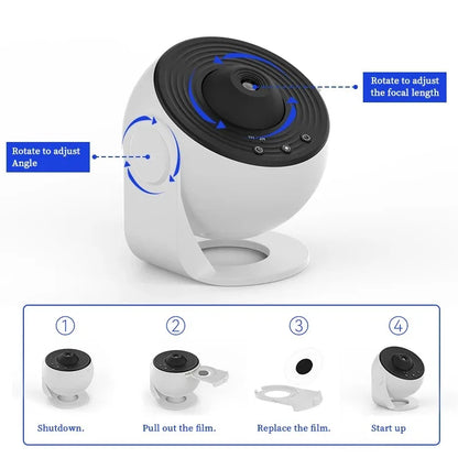 360° Night Light Galaxy Projector – Stunning Rotating Starry Sky Display 9479138279766-1