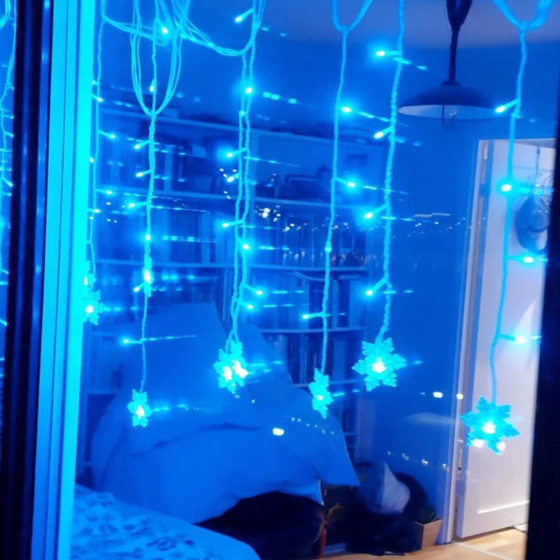 LED Snowflake Curtain Light For Holiday Home Party Window Decoration 6849907163236-1