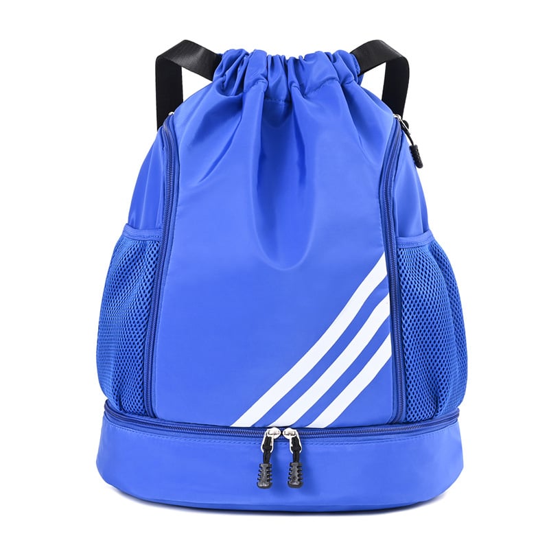 Waterproof Sports Drawstring Backpack Large Capacity Shoe Compartment Black 8512795148590-1