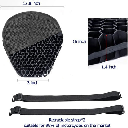 Moto 3D Honeycomb Shock Cushion - Advanced Shock Relief Seat Cushion 8144628580550-1