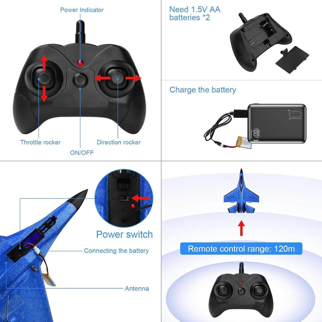 Remote Control Unbreakable Glider Plane 6849904574564-1