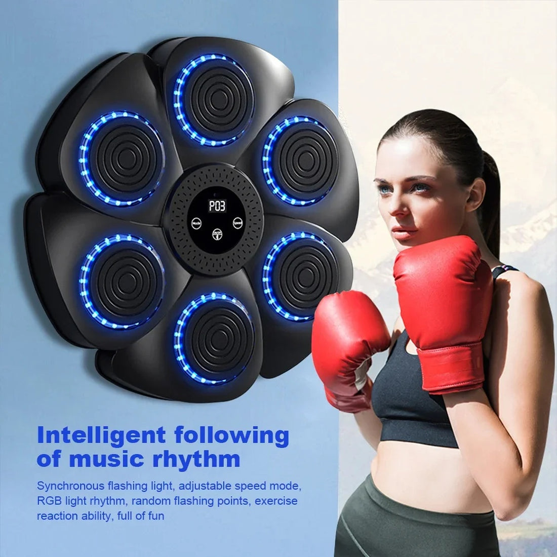 Music Boxing Pad with Targeting Features – Ultimate Punch Machine for Boxing Fitness 9840490152257-1