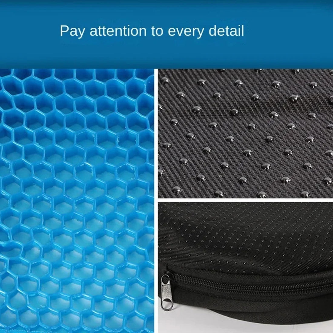 Orthopedic Gel Seat Cushion for Pressure Relief, Tailbone Pain & Lower Back Support - Ideal for Office Chair, Car & Wheelchair Use 9878962929985-1