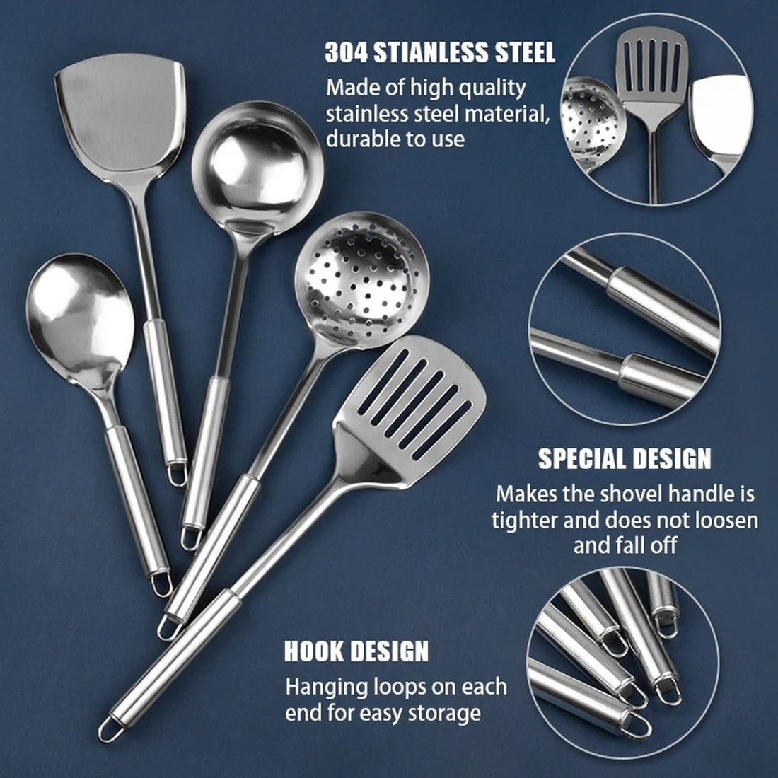 Premium Stainless Steel Cooking Utensils | 5pcs Set 9709977436446-1