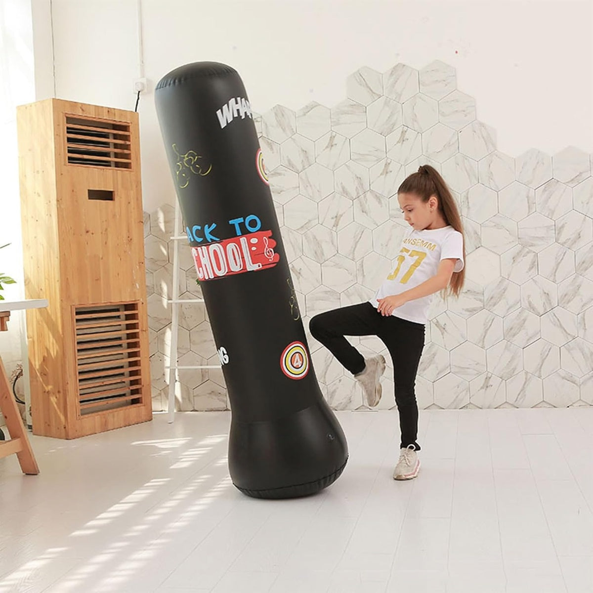 Kids Inflatable Punching Bag With Rebound Scoring Base, Pump 14857201975622-1