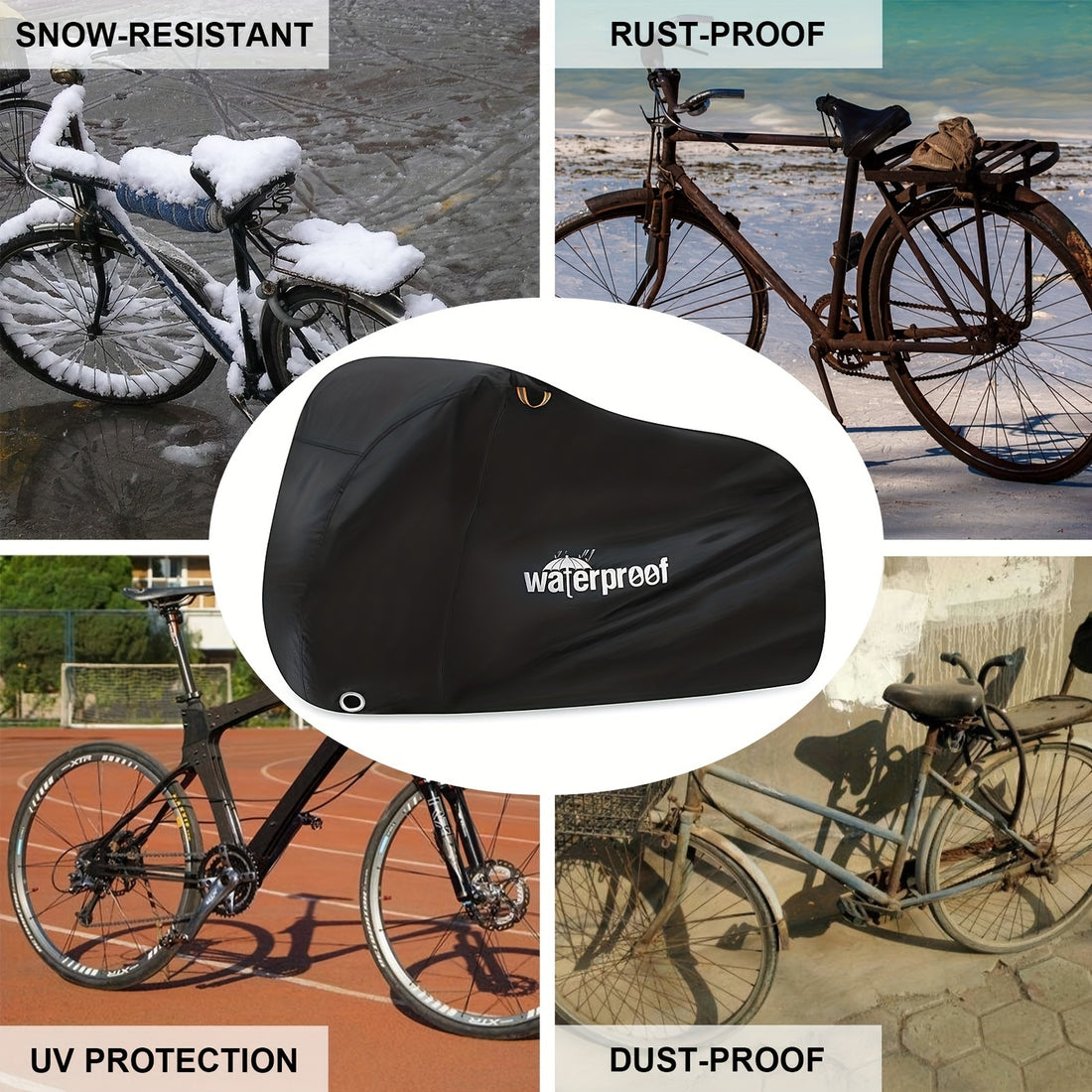 Rugged Waterproof Bicycle Cover - Heavy Duty Protection for Outdoor Storage and Weather Resistance 9932748325185-1