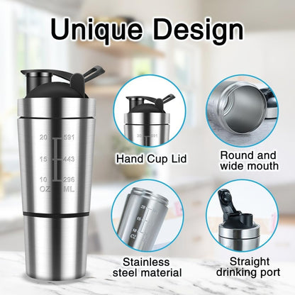 Stainless Steel Protein Shaker Bottle for Mixing Smooth Healthy Drinks 8830069768405-1
