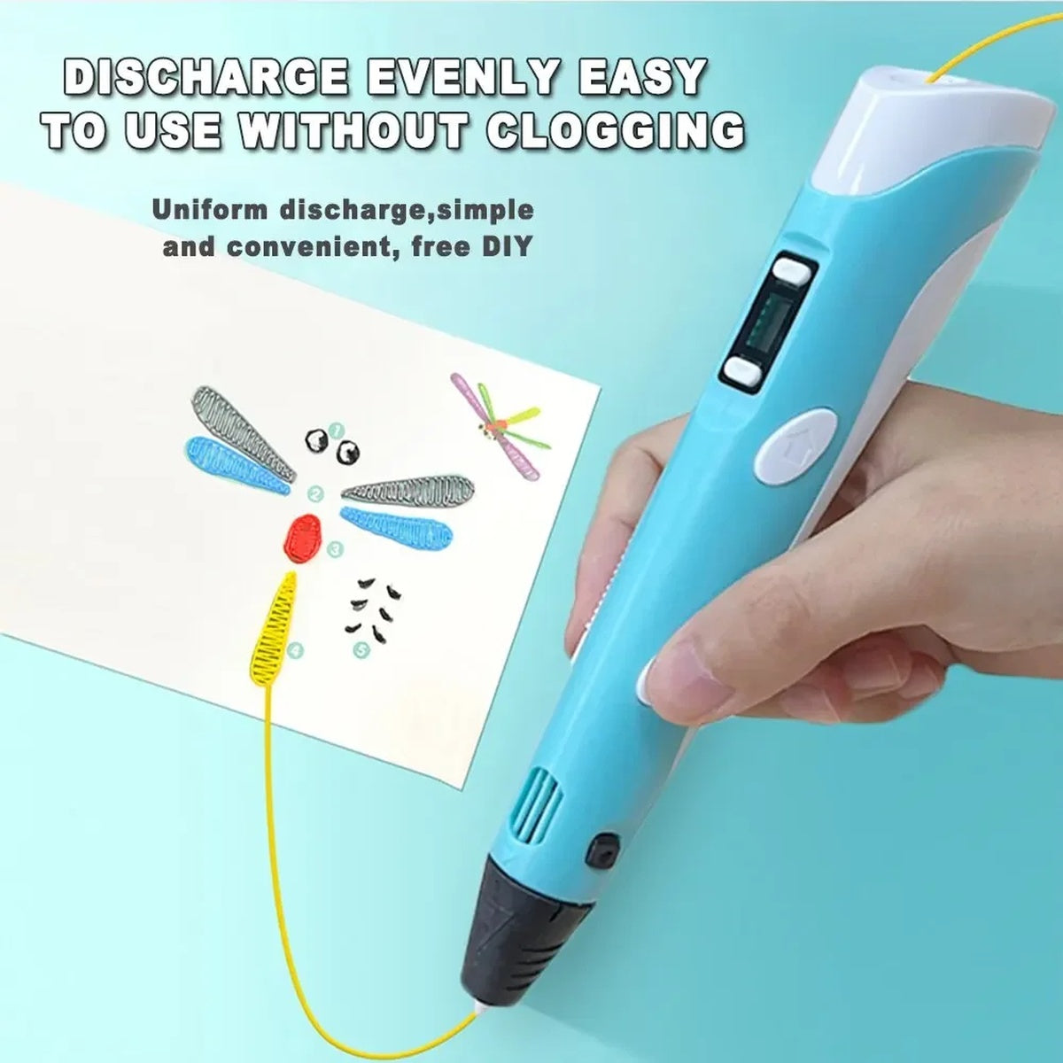 Creative 3D Printing Pen Set with 9 Meter Colorful Filament Bundle 7877390237939-2