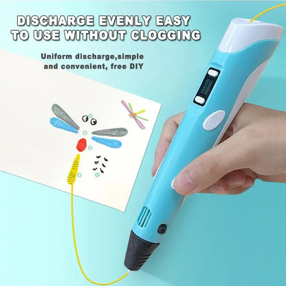 Creative 3D Printing Pen Set with 9 Meter Colorful Filament Bundle 7877390237939-2