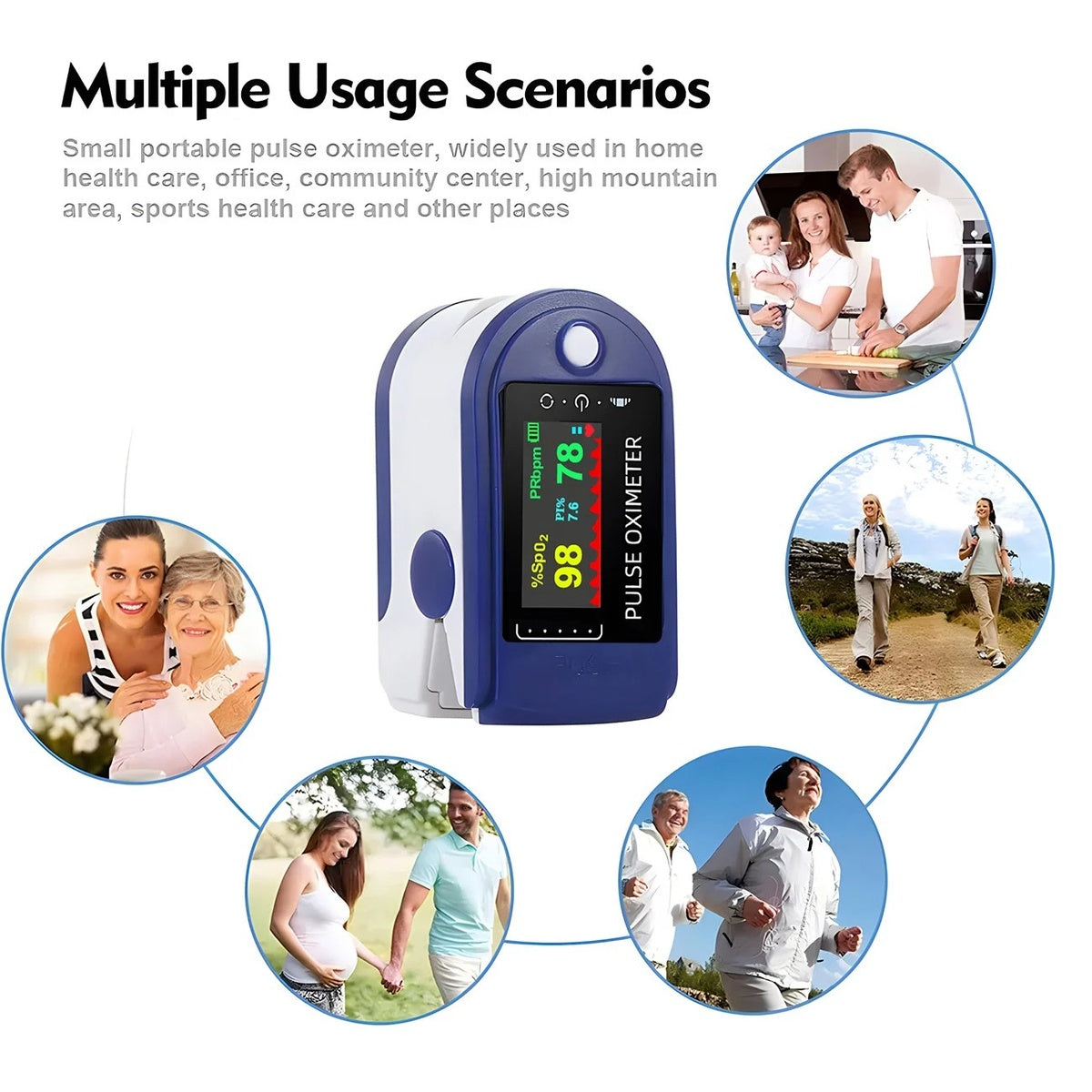 Non Invasive Fingertip Pulse Oximeter - Accurate SpO2 & Pulse Rate Monitoring with OLED Display for Health Tracking Anytime, Anywhere 9984718504257-1