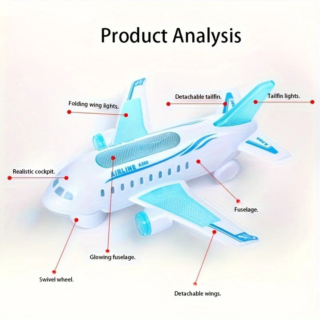 Spinjet – Led Electric Airplane Toy With 360° Rotation & Music 10594106409224-1