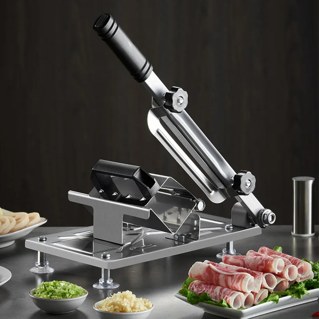 Manual Stainless Steel Frozen Meat Slicer With Adjustable Thin Slices 9730161443118-1