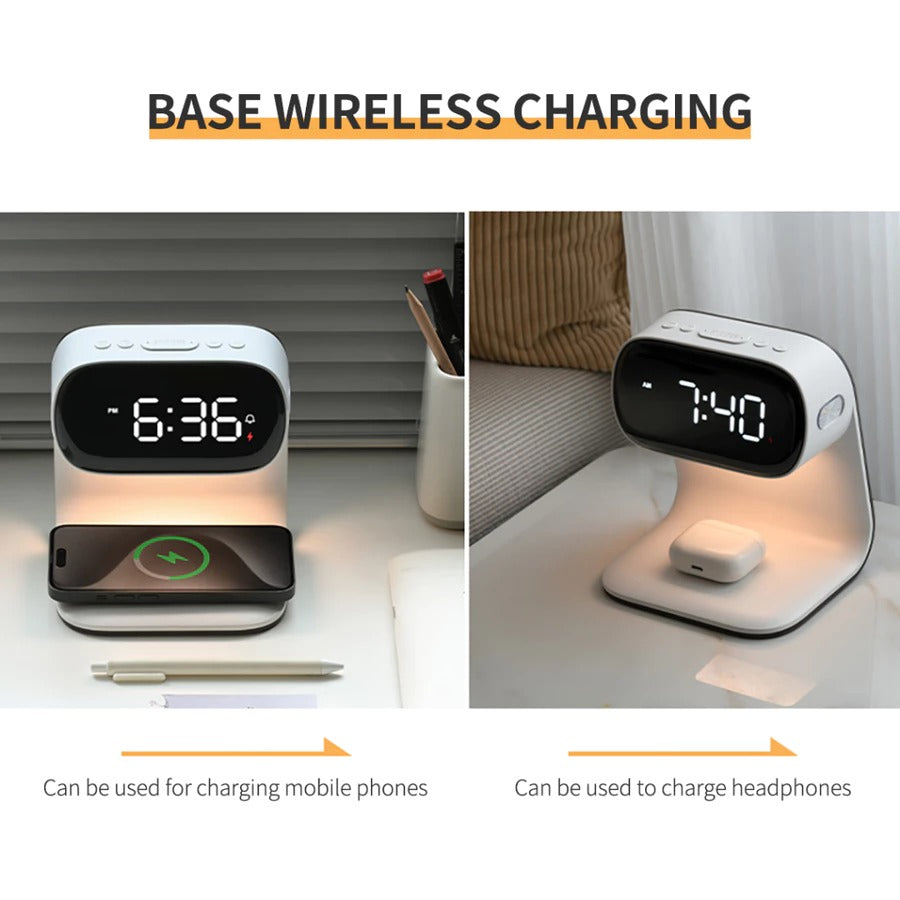 Creative 3-in-1 Bedside Lamp – Wireless Phone Charger & Smart Alarm with LCD Display for a Sleek, All-in-One Nightstand Upgrade 8361995010246-1
