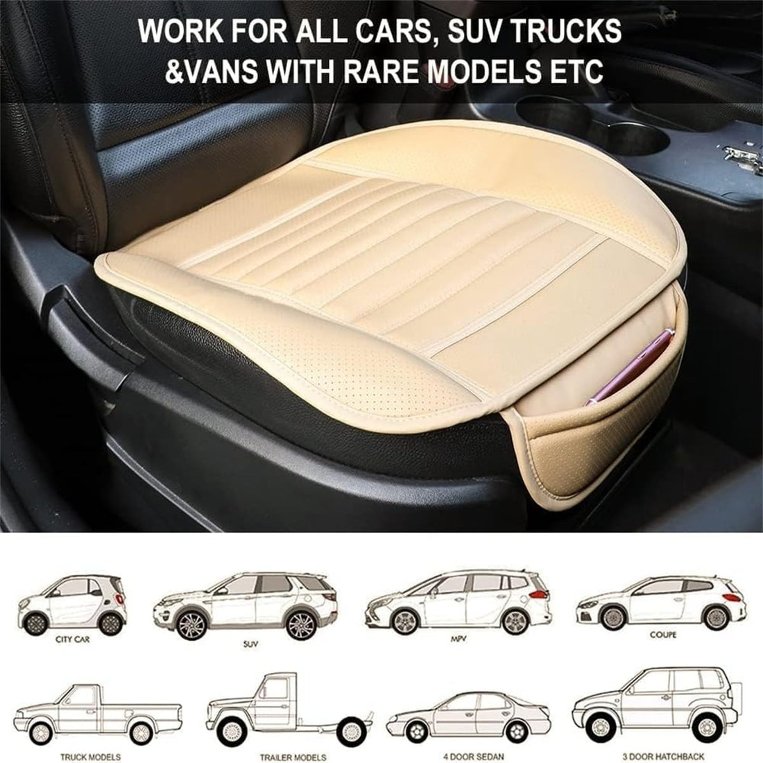 Leather Charcoal Car Seat Cushion (Absorbing odor） 4711427113062-1