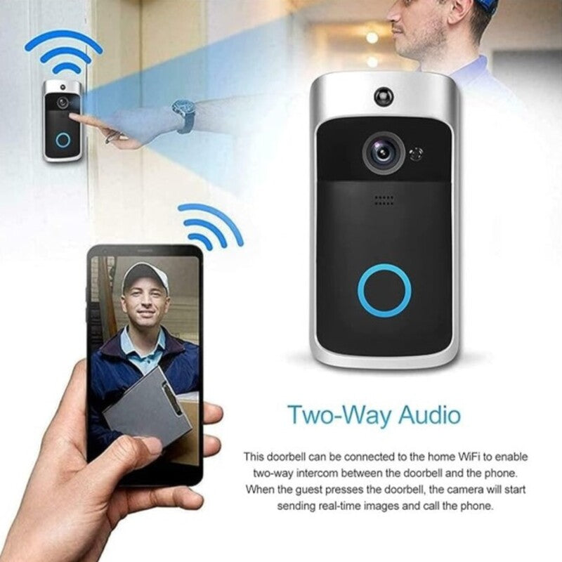 Wireless HD WiFi Video V5 Doorbell - 720P Night Vision, Two-Way Intercom & Motion Alerts for Home Security 9957152129345-1