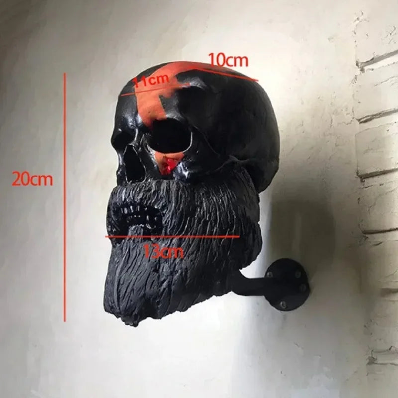 Motorcycle Helmet Skull With Beard-Helmet Rack 6849829208164-1