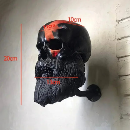 Motorcycle Helmet Skull With Beard-Helmet Rack 6849829208164-1