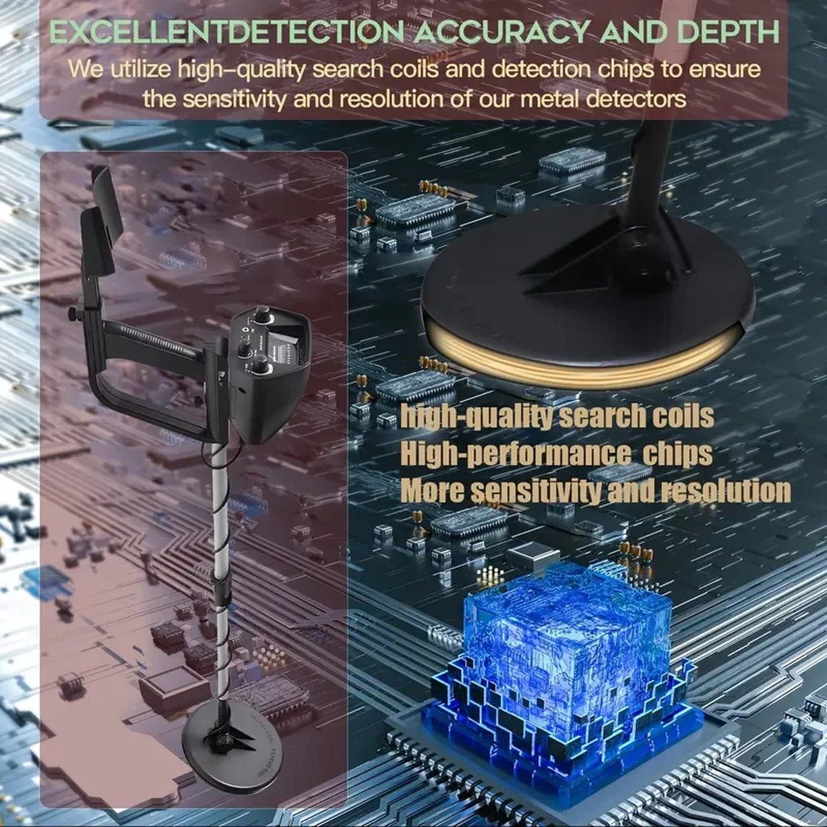 Professional Underground Metal Detector - Accuracy for Gold Detecting & Treasure Hunting 9749348417857-1