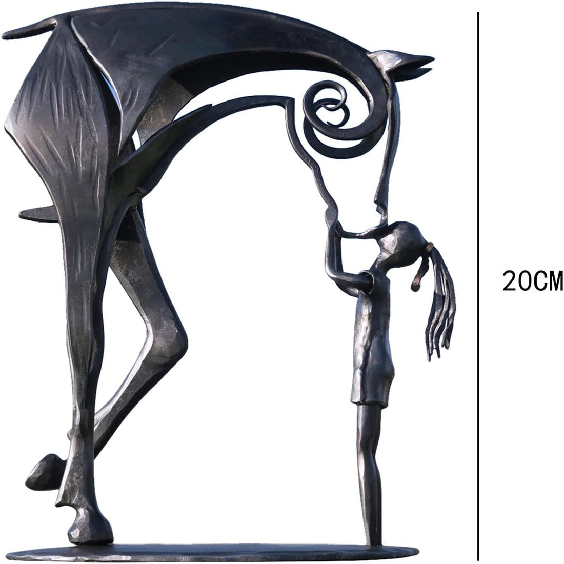 Metal Garden Horse Kiss Sculpture Outdoor Waterproof Yard Decor 8496310026542-1