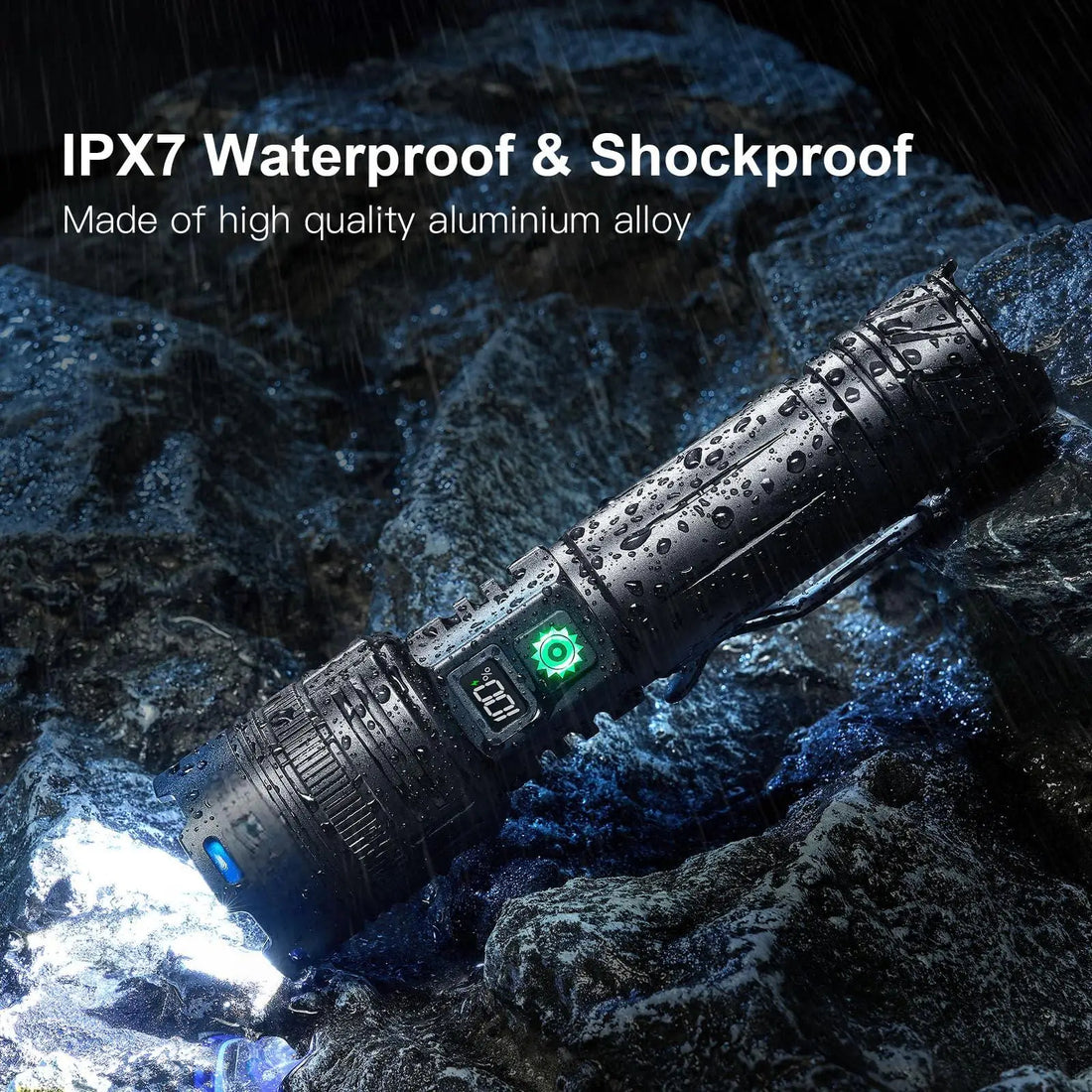 5000 Lumen Tactical Flashlight - World's Brightest High-Powered Torch 9811975700801-1