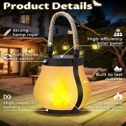 Solar Lantern Outdoor Lamp Waterproof Flame Light For Garden 9213797794035-1