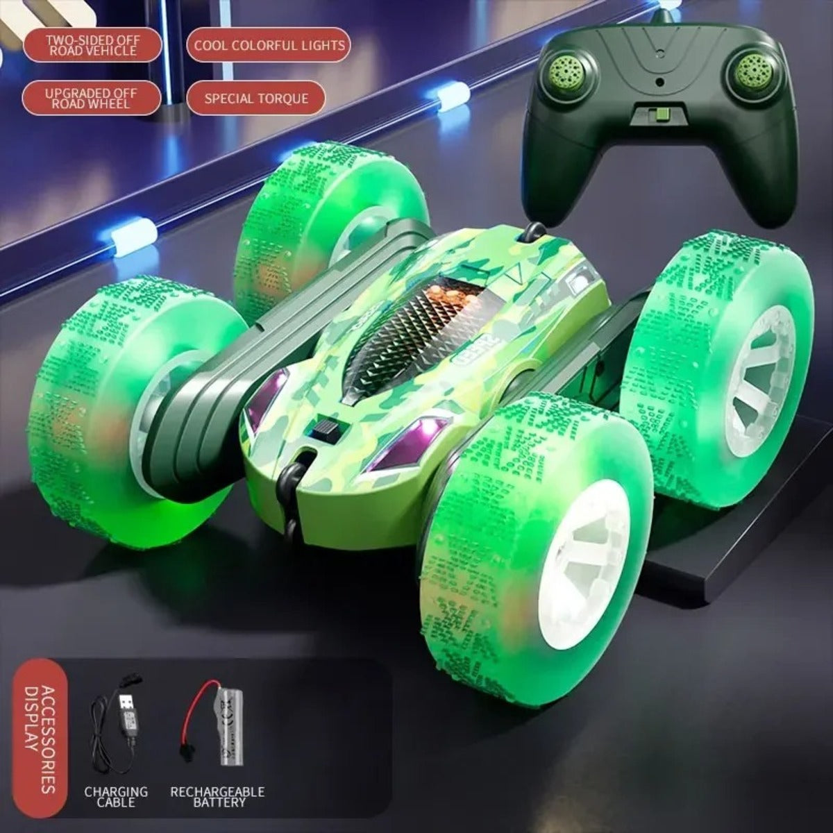 Rc Stunt Car Double Sided Flip 2.4G Remote Control Cars 360¡Ã Rotation Rc Off Road Drift Car Children Gifts For Kids Adults Boys 9751061496115-1